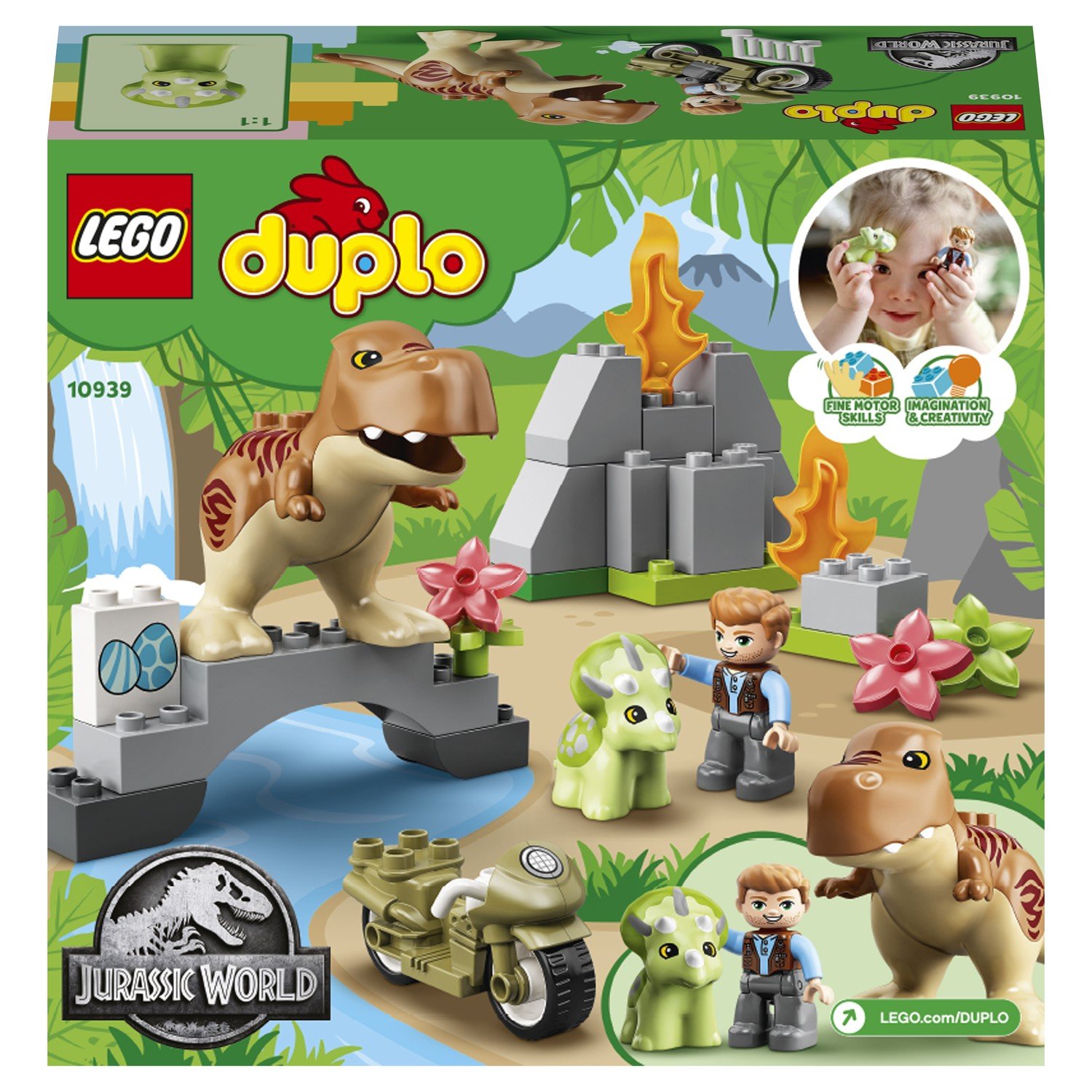 Lego Duplo 10939 Jurassic World Побег динозавров: тираннозавр и трицератопс