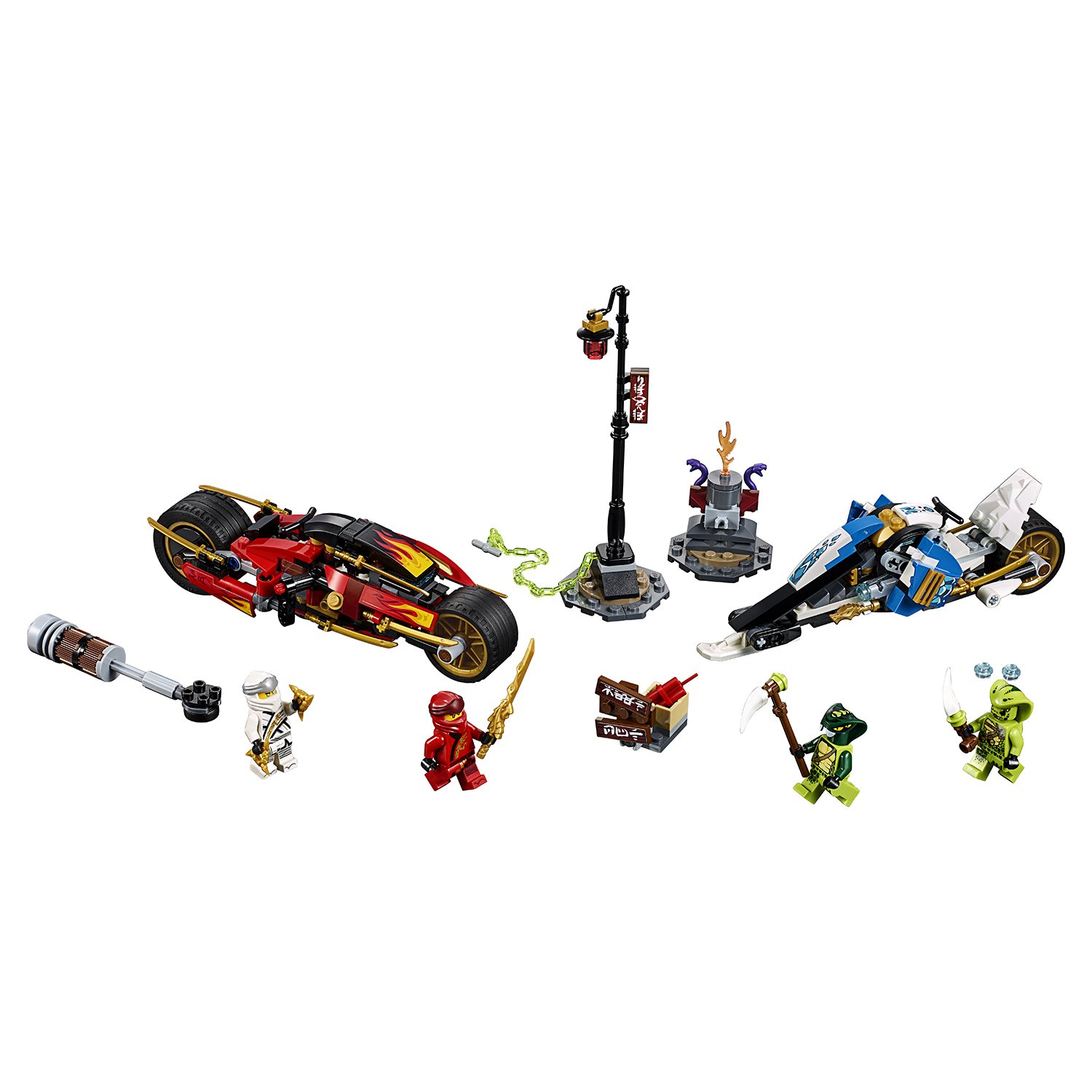 Lego Ninjago 70667 Мотоцикл-клинок Кая и снегоход Зейна