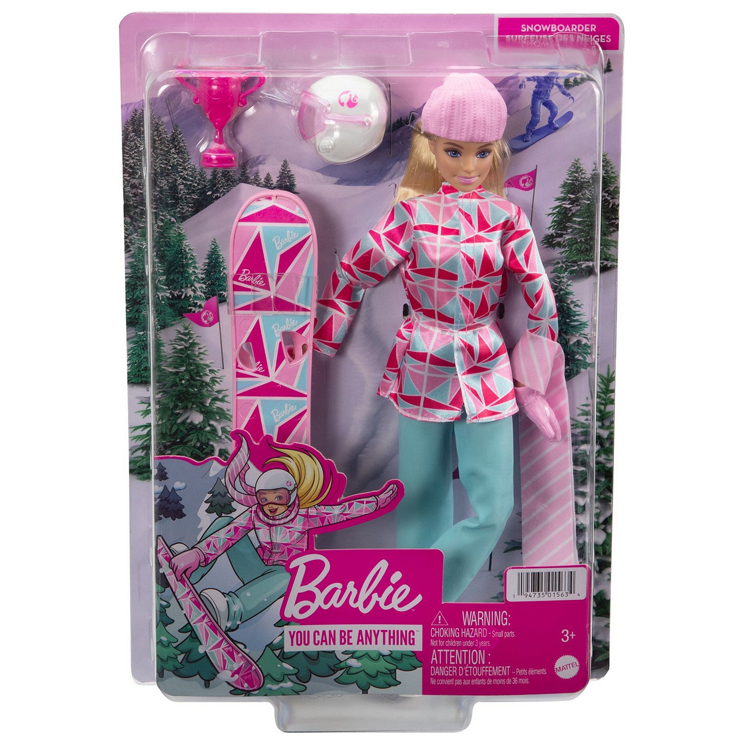 Кукла Barbie HCN32 Зимние виды спорта Сноубордист 