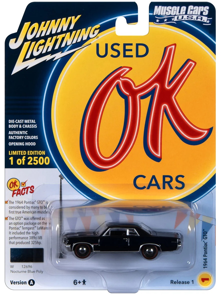 Машинка Johny Lightning 1964 Pontiac GTO Nocturne Blue Poly