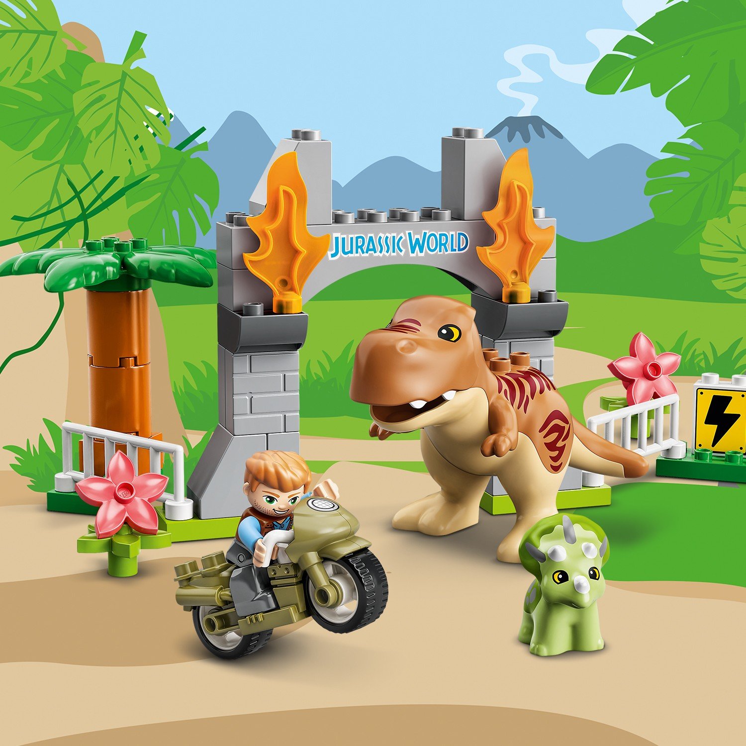 Lego Duplo 10939 Jurassic World Побег динозавров: тираннозавр и трицератопс