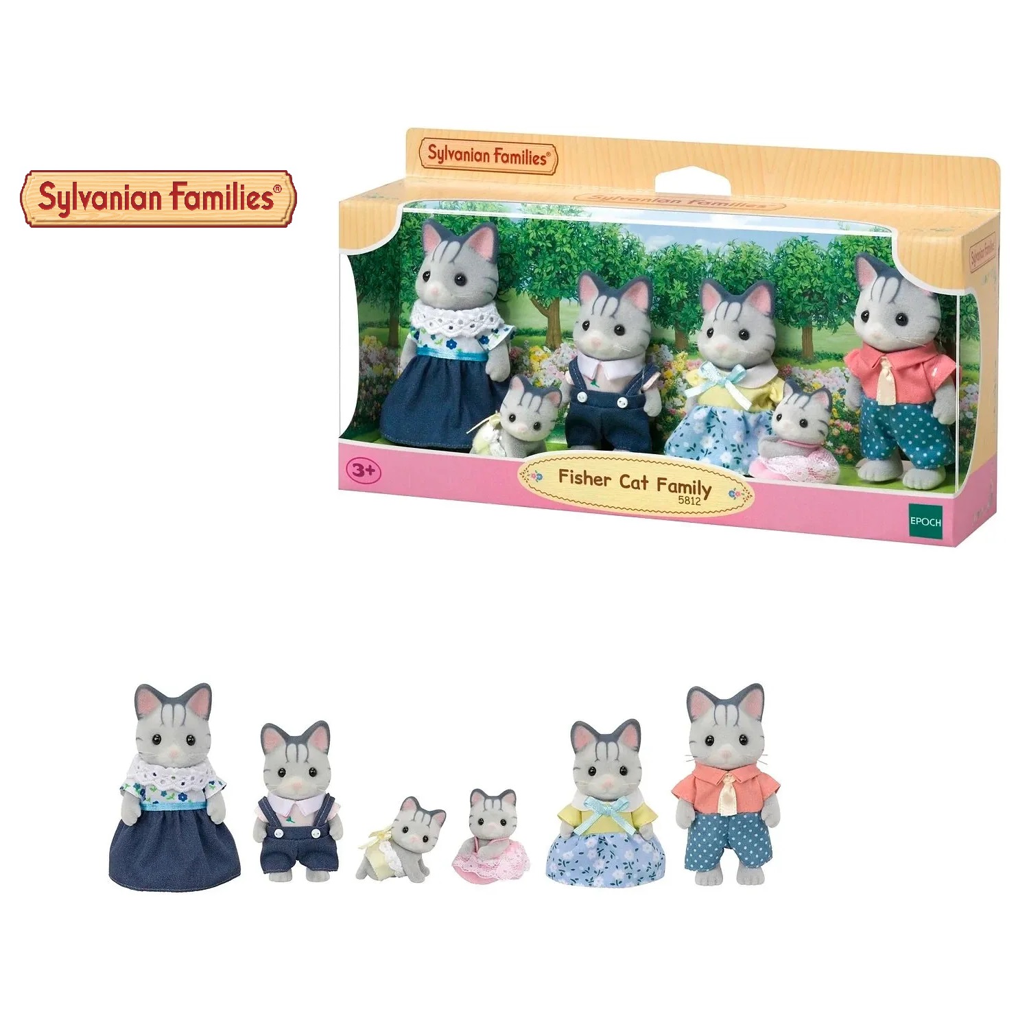 Набор Sylvanian Families 5812 Семья Котов-рыбаков 6 фигурок