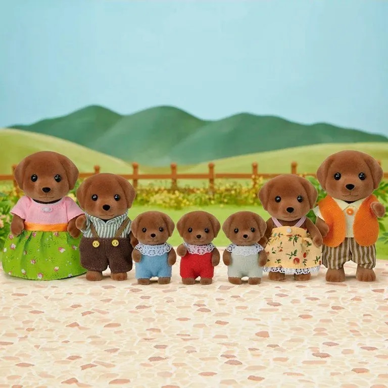 Набор Sylvanian Families 5730 Семья шоколадных лабрадоров, 7 фигурок