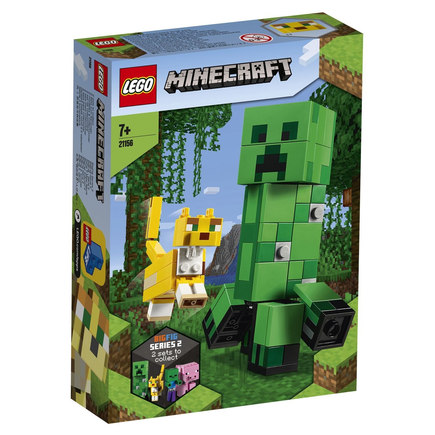 Lego Minecraft 21156 Большие фигурки Minecraft: Крипер и Оцелот