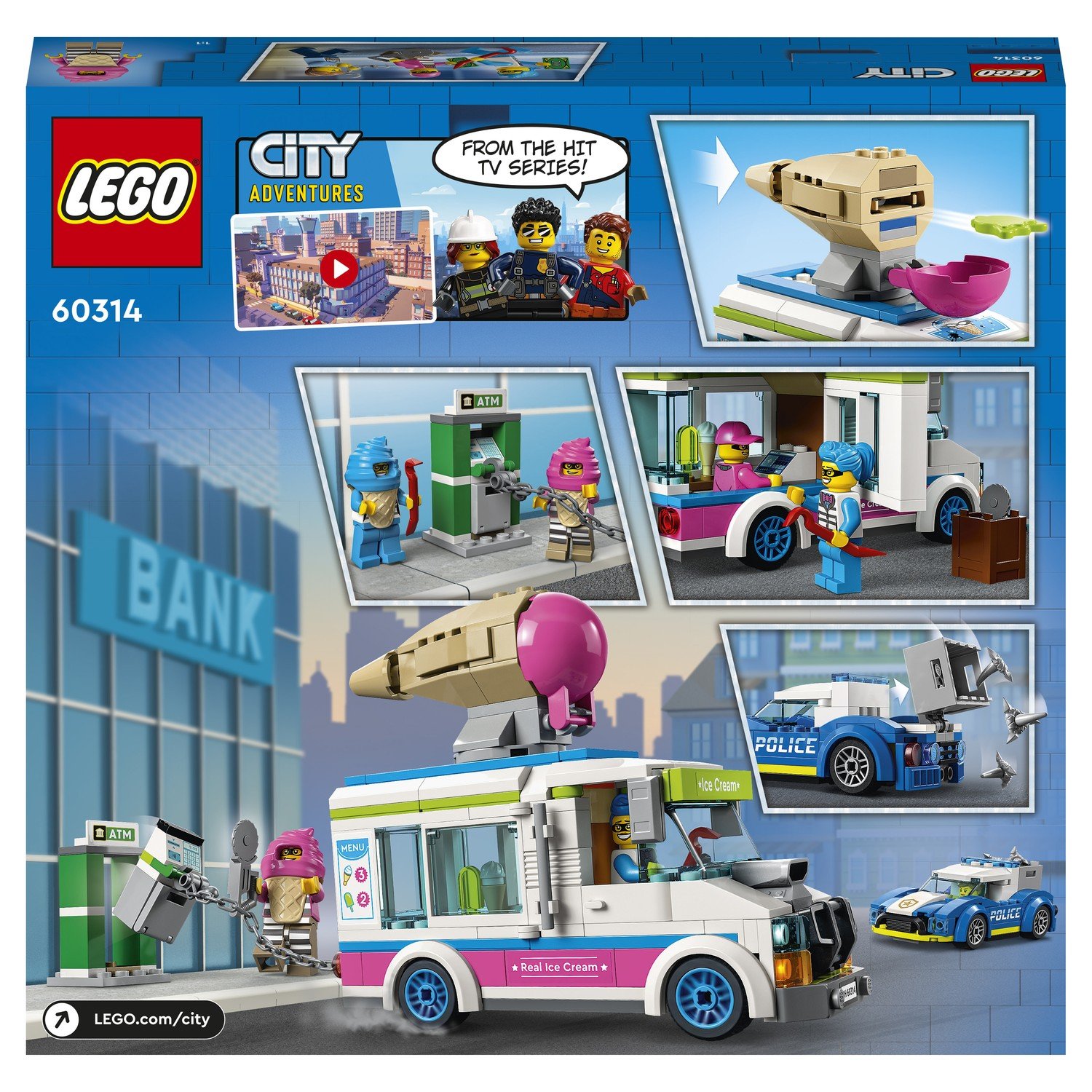 Lego City 60314 Погоня полиции за грузовиком с мороженым