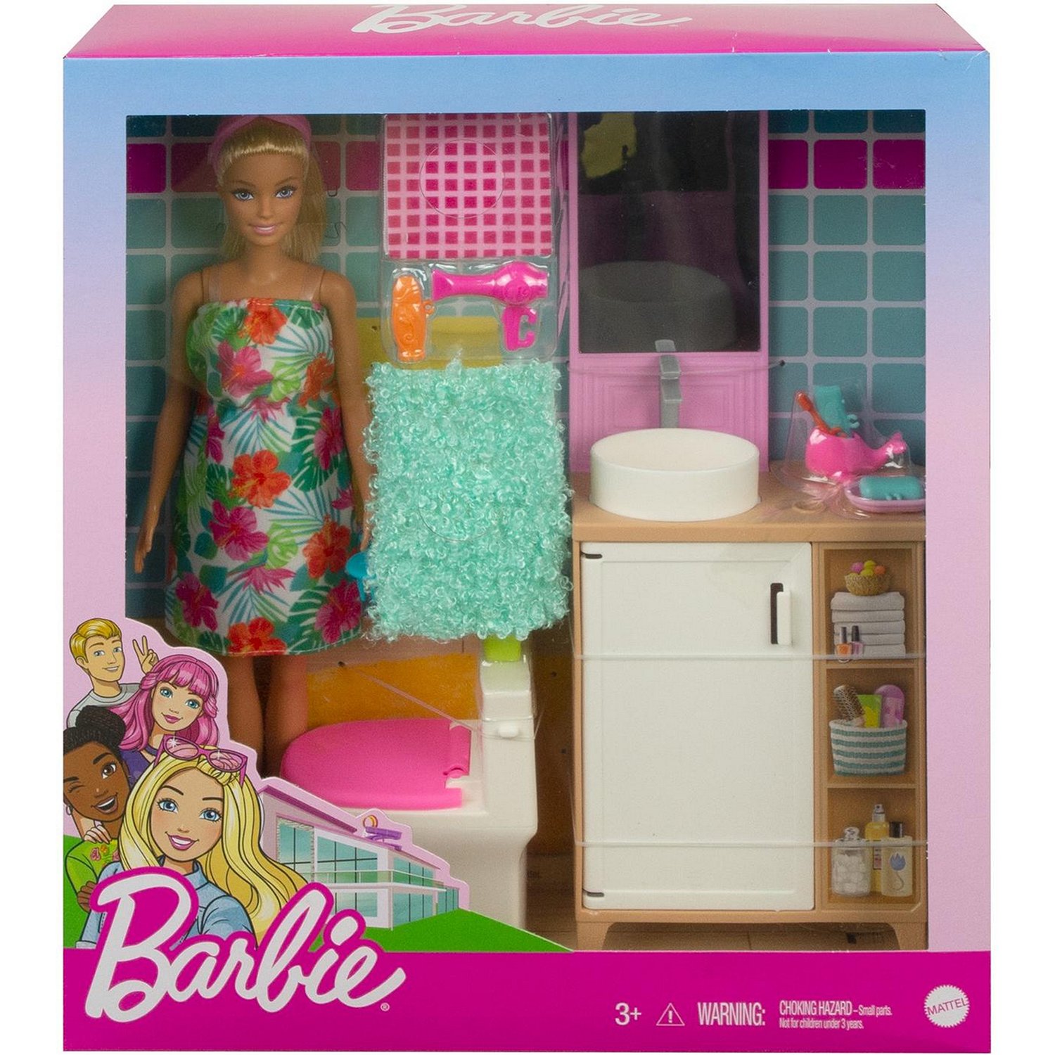 Кукла Barbie GRG87 В ванной комнате с аксессуарами