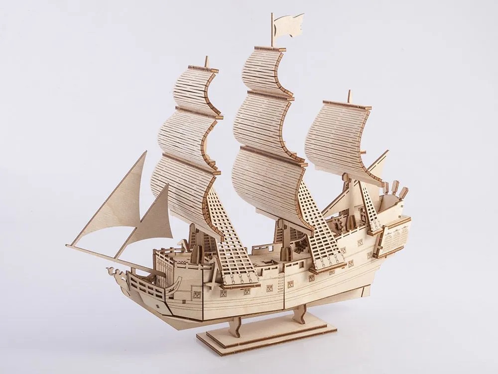 Сборная деревянная модель Baumi Жемчужина Парусный корабль 1/128 арт.14003