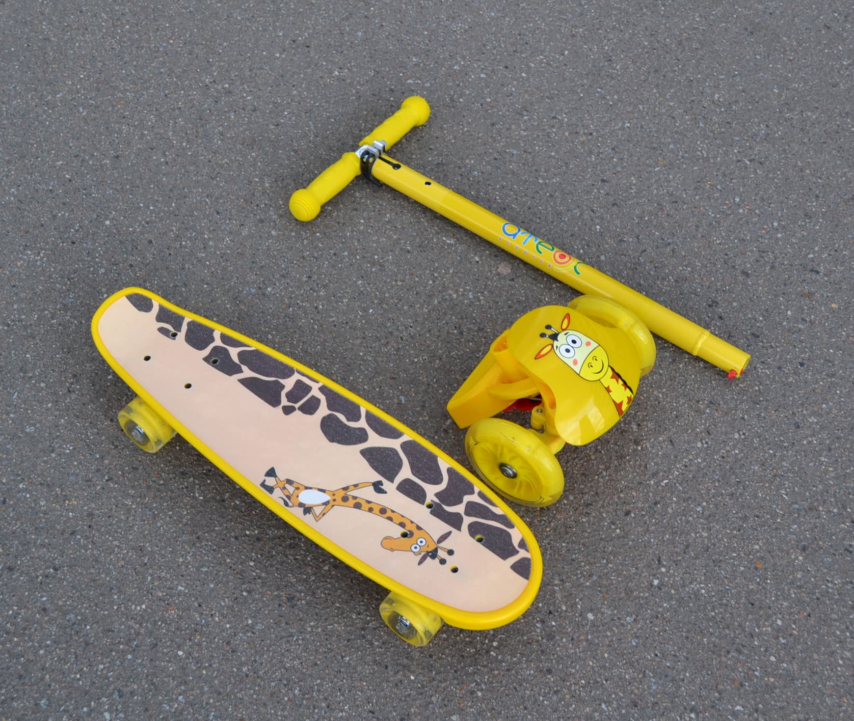 Самокат-скейт детский ATEOX M-3, желтый