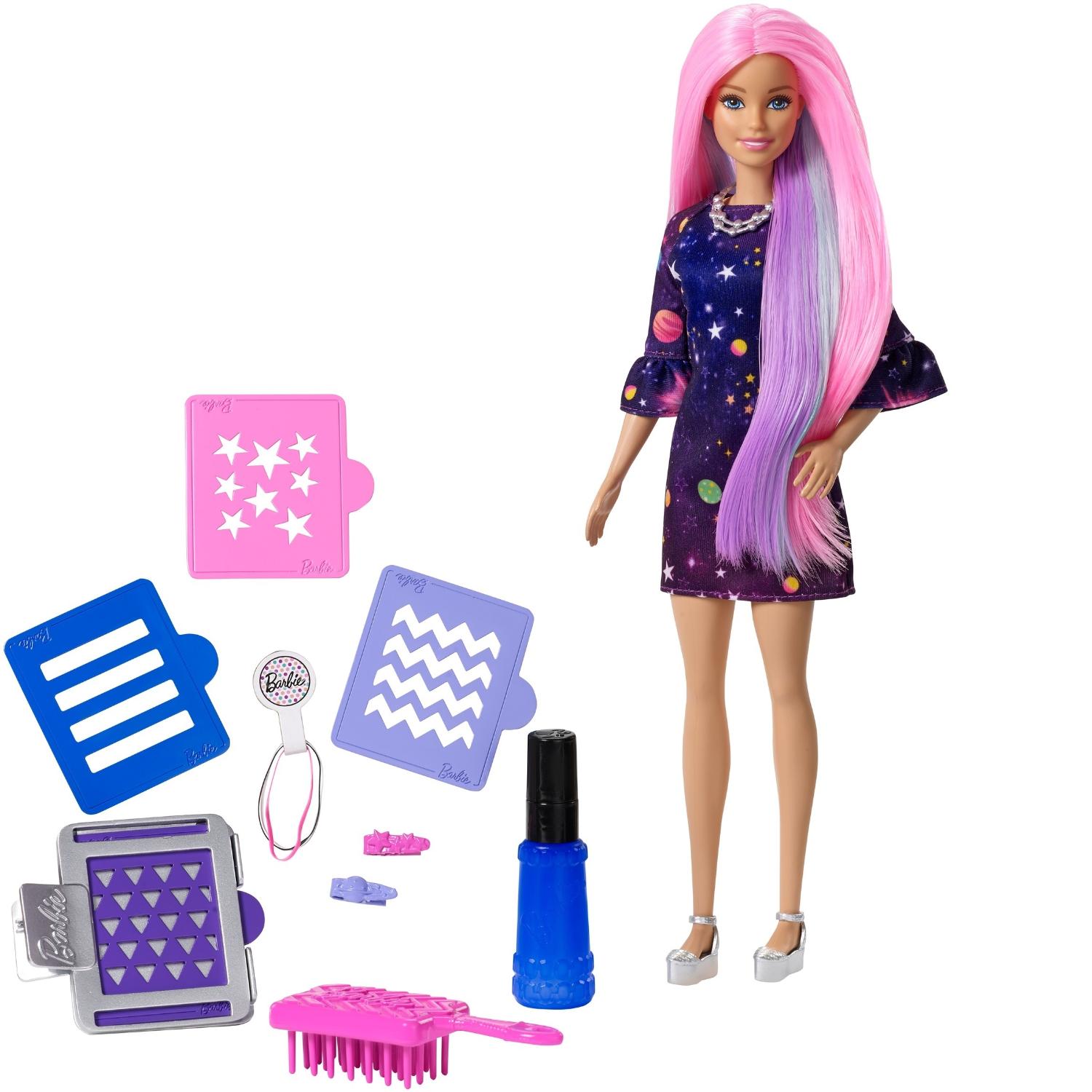 Кукла Barbie FHX00 Цветной сюрприз с розовыми волосами