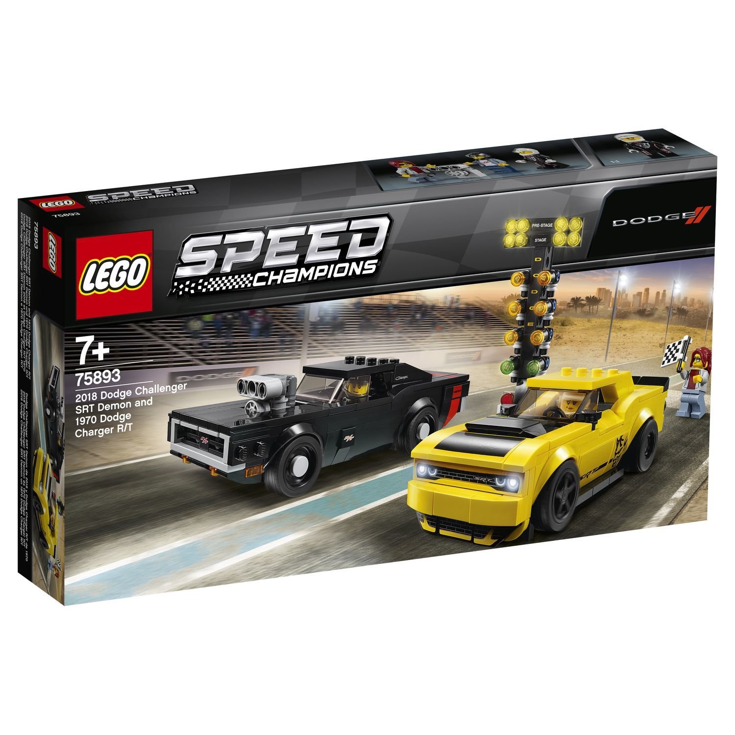 Lego Speed Champions 75893 2018 Dodge Challenger SRT Demon+1970 Dodge Charger R/T