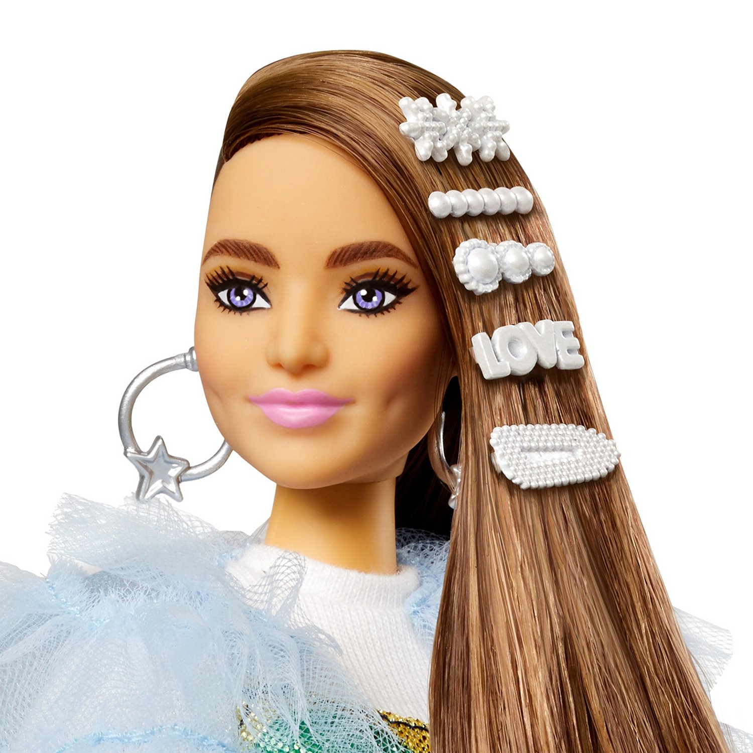 Кукла Barbie GYJ78 Экстра в радужном платье