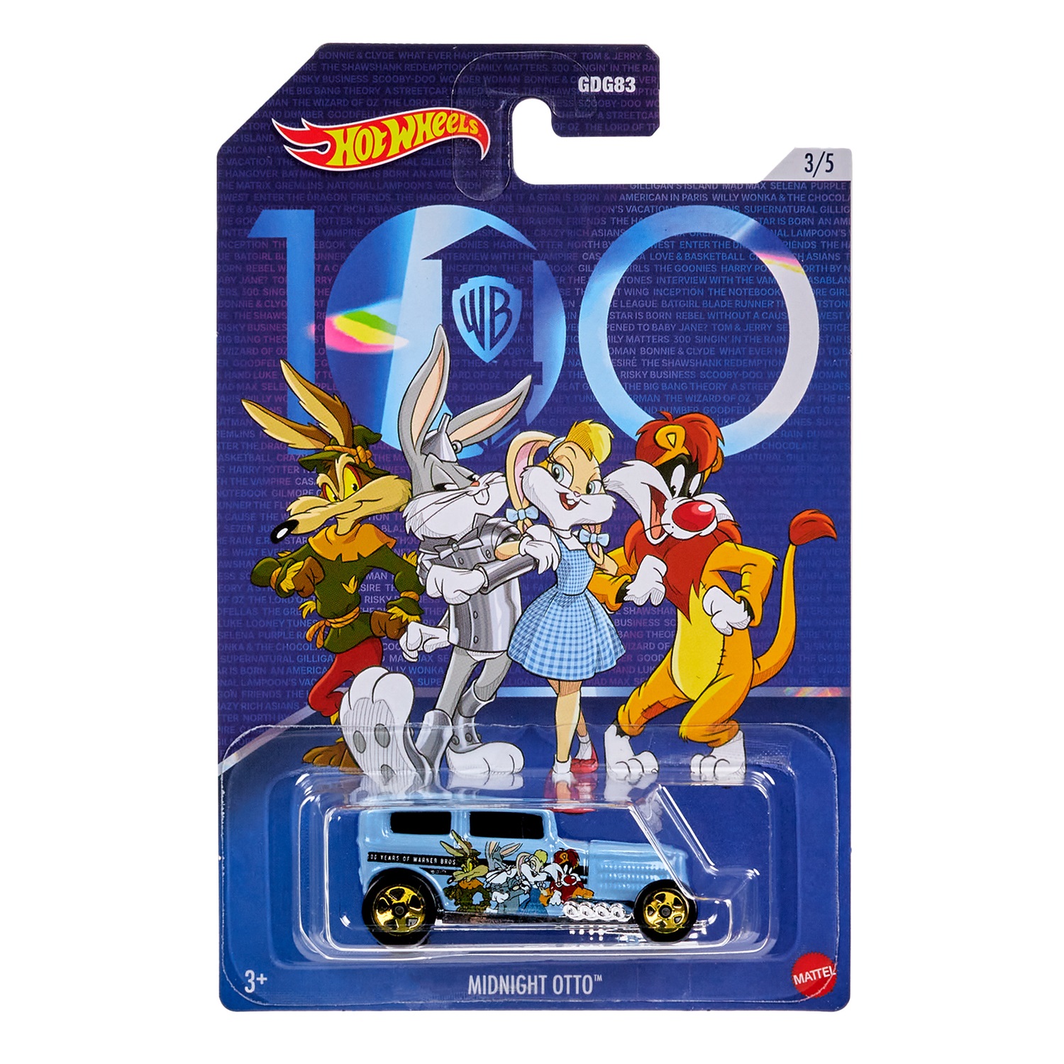 Машинка Hot Wheels HLK30 Warner Bros. 100th Midnight Otto 3/5