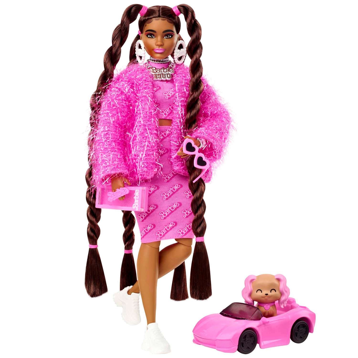 Кукла Barbie HHN06 Экстра 14 в розовой куртке