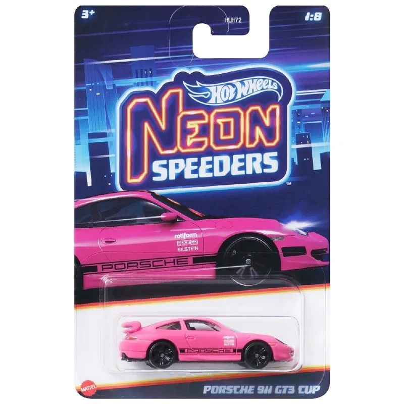 Машинка Hot Wheels Neon Speeders HRW75 Porsche 911 GT3 CUP 1/8 2024