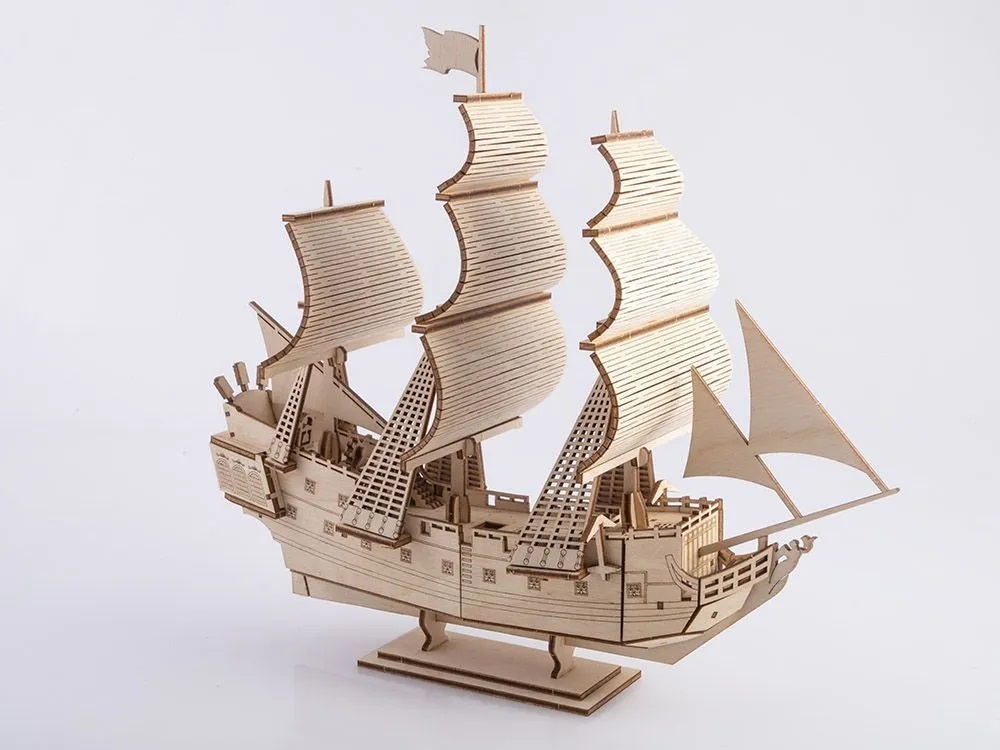 Сборная деревянная модель Baumi Жемчужина Парусный корабль 1/128 арт.14003
