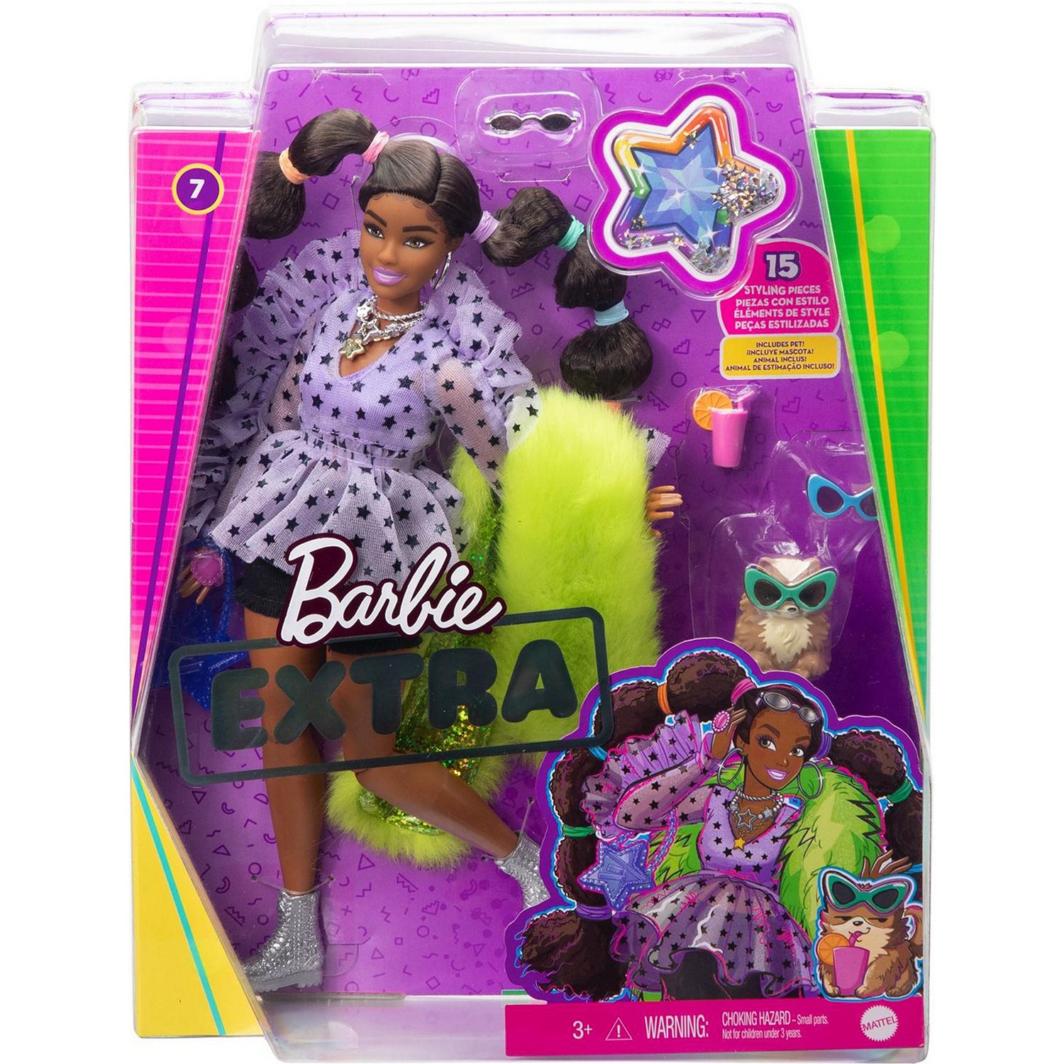 Кукла Barbie GXF10 Экстра с переплетенными резинками хвостиками