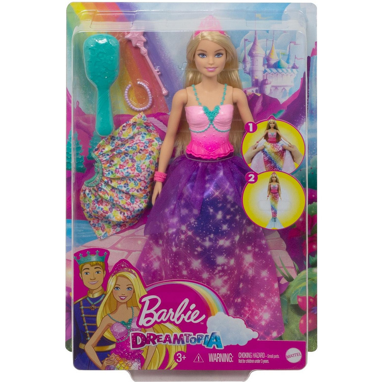 Кукла Barbie GTF92 Дримтопия 2в1 Принцесса 