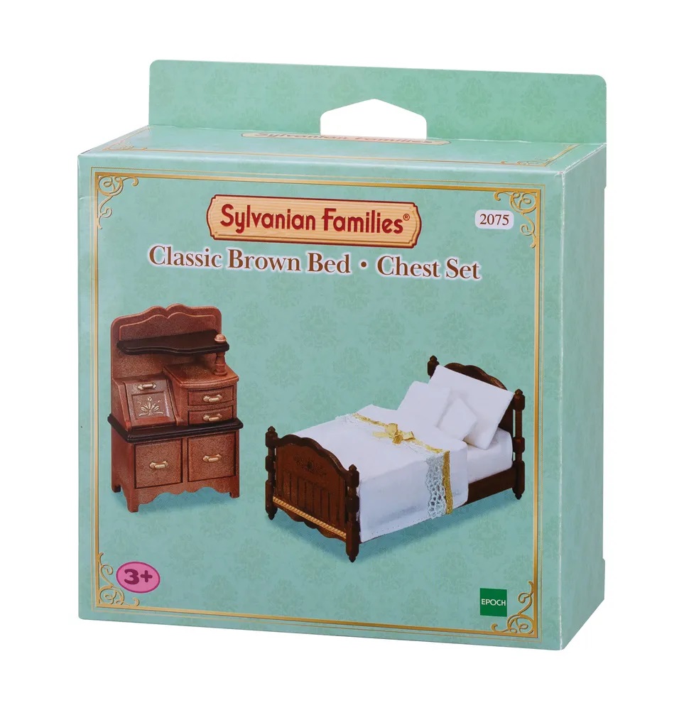 Набор Sylvanian Families 2075 Классические коричневые кровать и комод