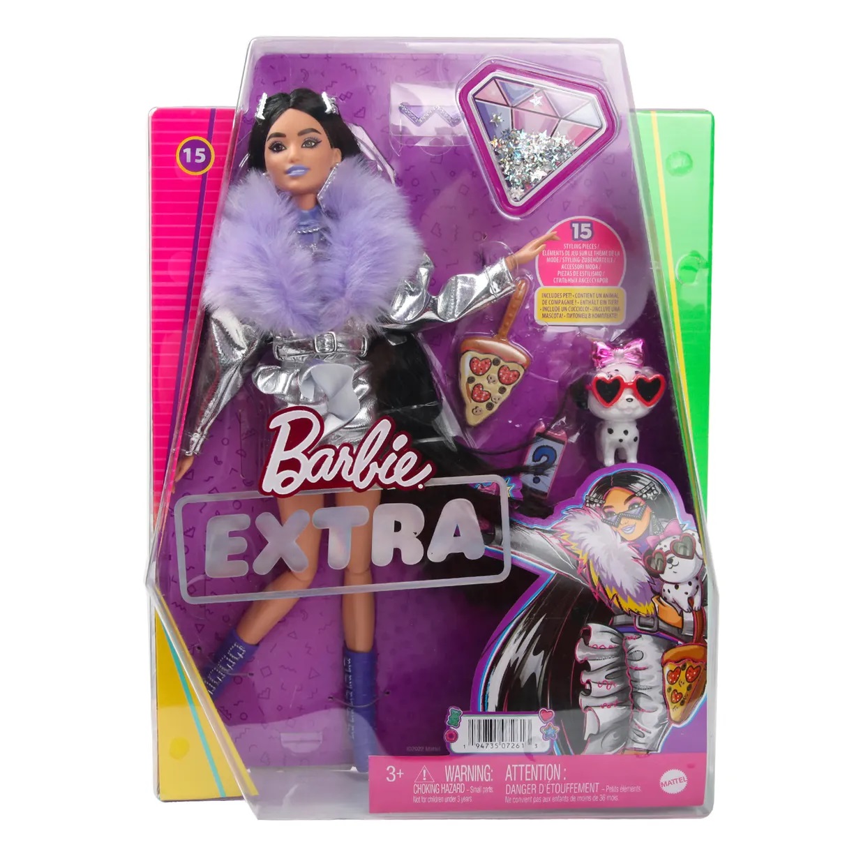 Кукла Barbie HHN07 Экстра 15 в серебрянном платье