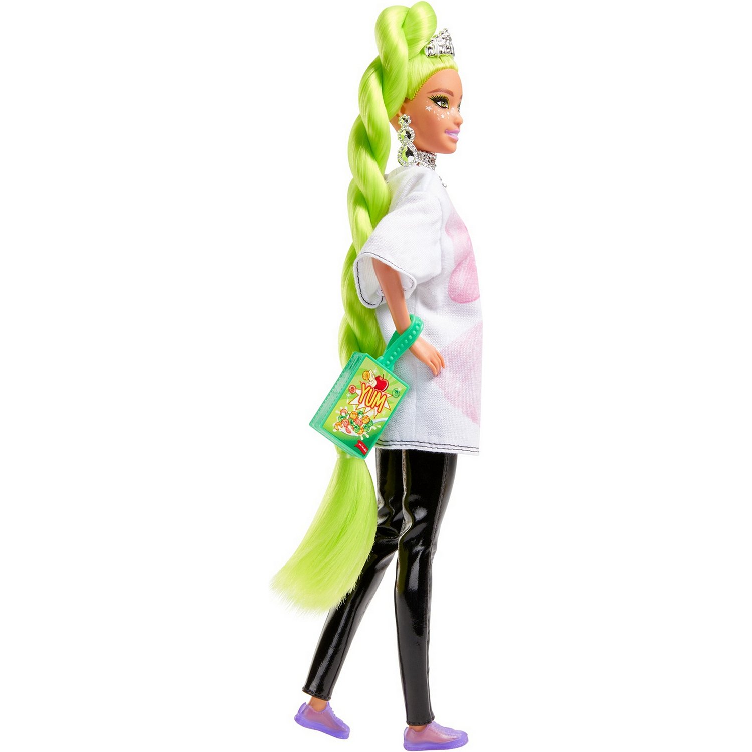 Кукла Barbie HDJ44 Экстра с зелеными неоновыми волосами