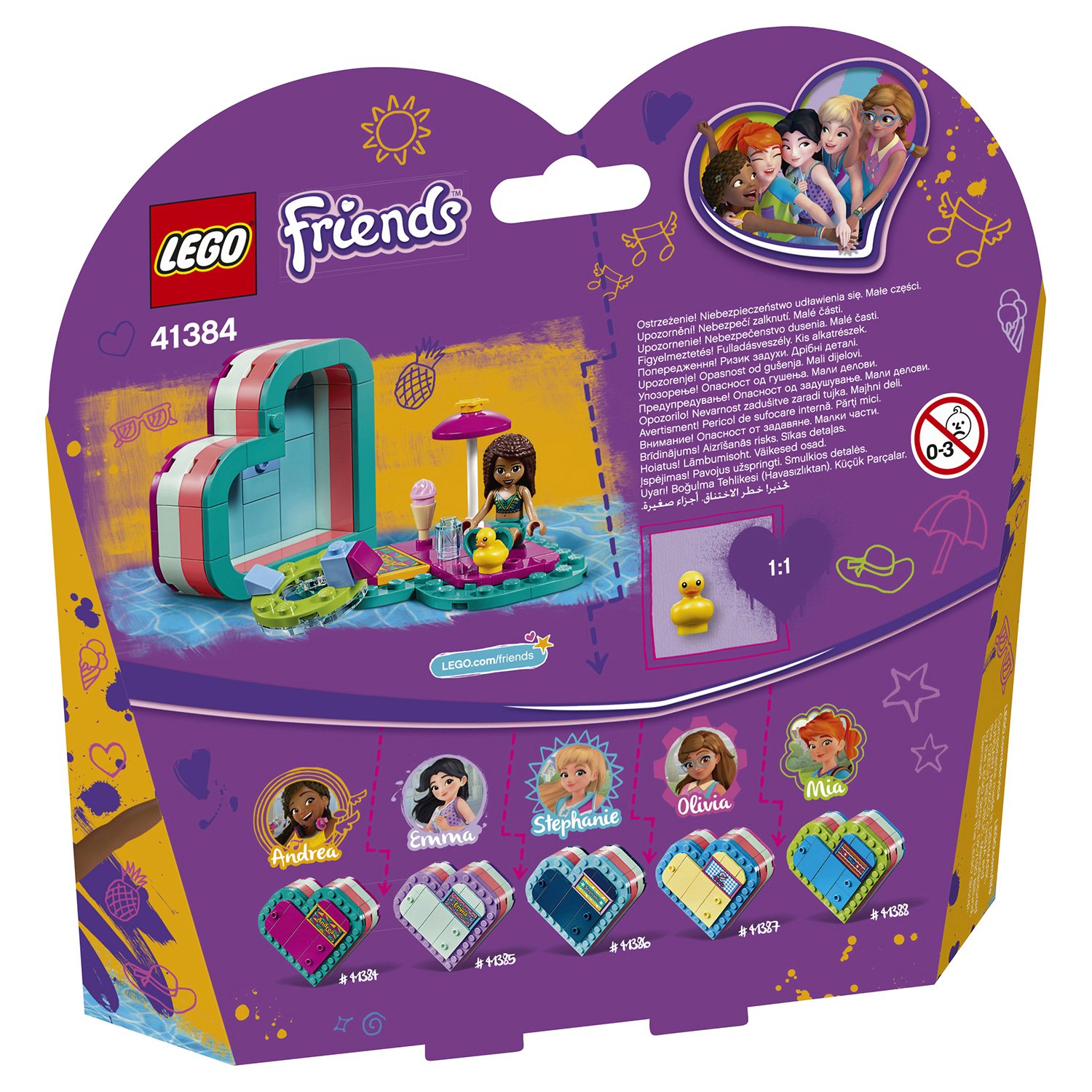 Lego Friends 41384 Летняя шкатулка-сердечко для Андреа