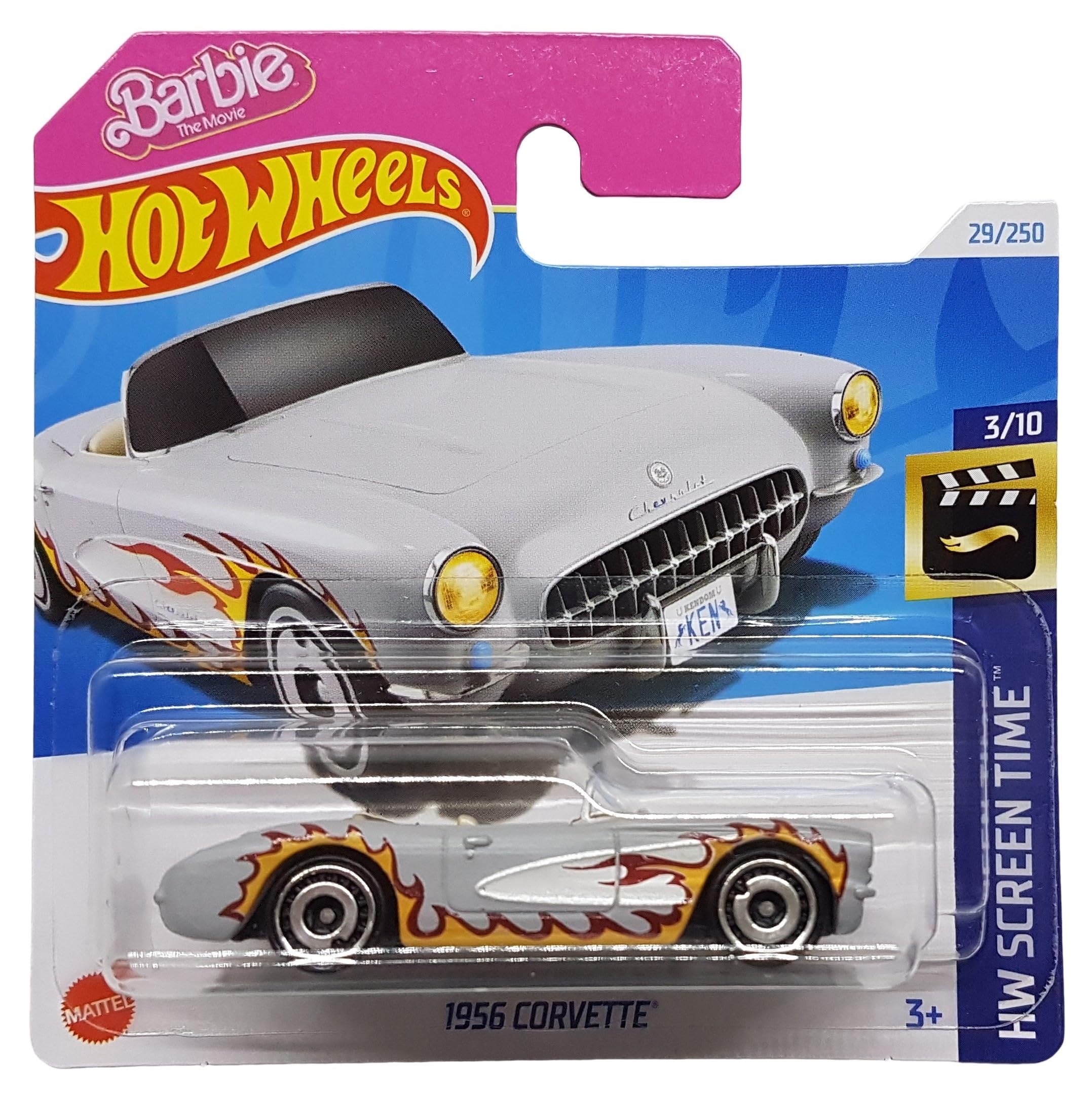 Машинка Hot Wheels HTB37 HW Screen Time 2024 1956 Corvette Flame 3/10