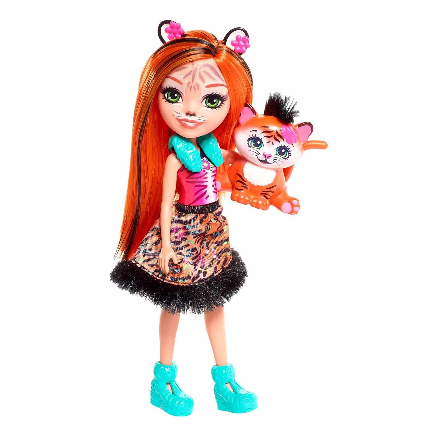 Кукла с питомцем Enchantimals FRH39 Тигрица Тэнзи, 15 см