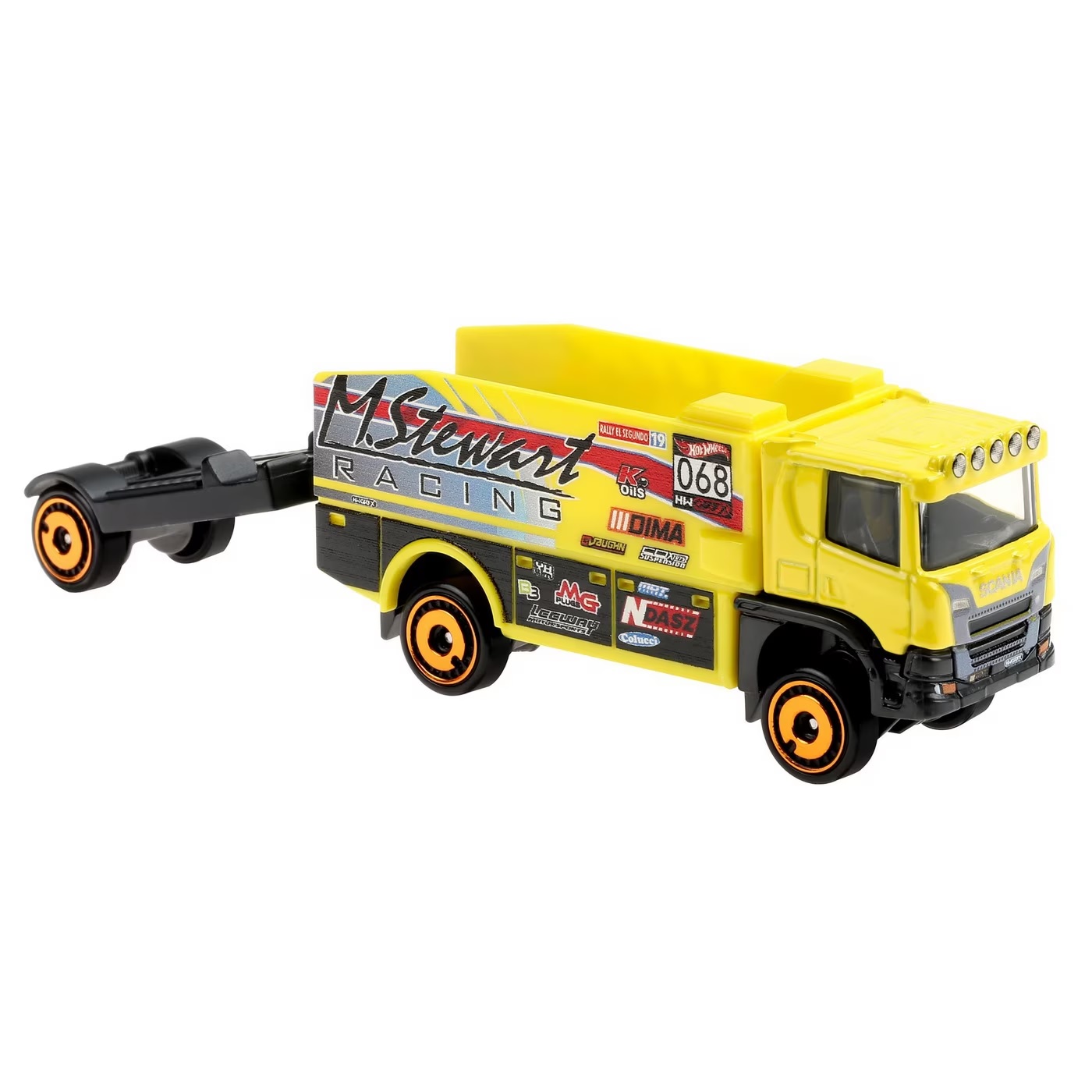 Трейлер Hot Wheels GKC33 Scania Rally Truck Желтый 2022