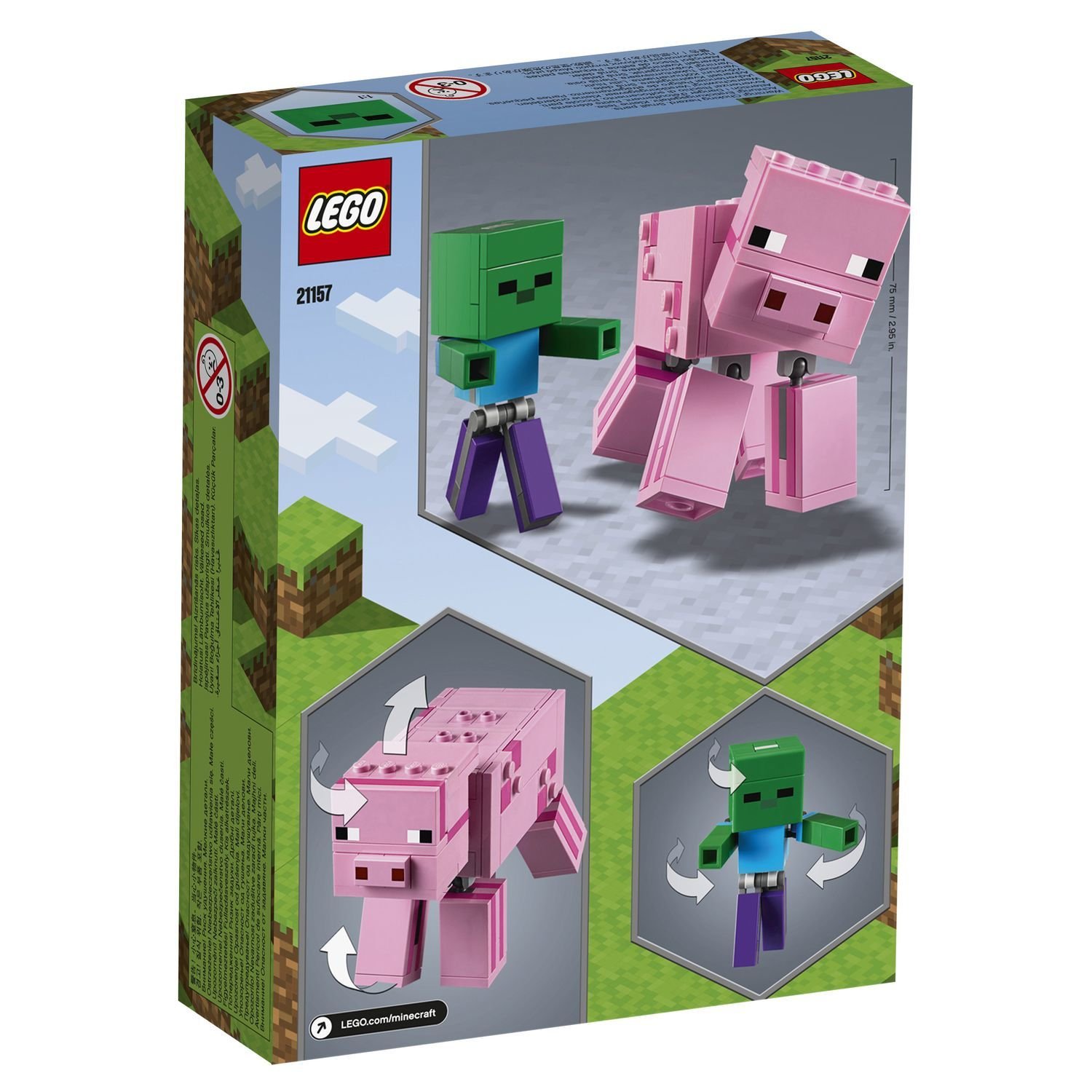 Lego Minecraft 21157 Большие фигурки Minecraft: Свинья и Зомби-ребёнок