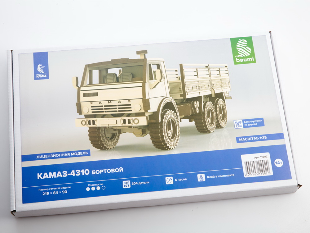 Сборная деревянная модель Baumi КАМАЗ-4310 1/35 арт.11002