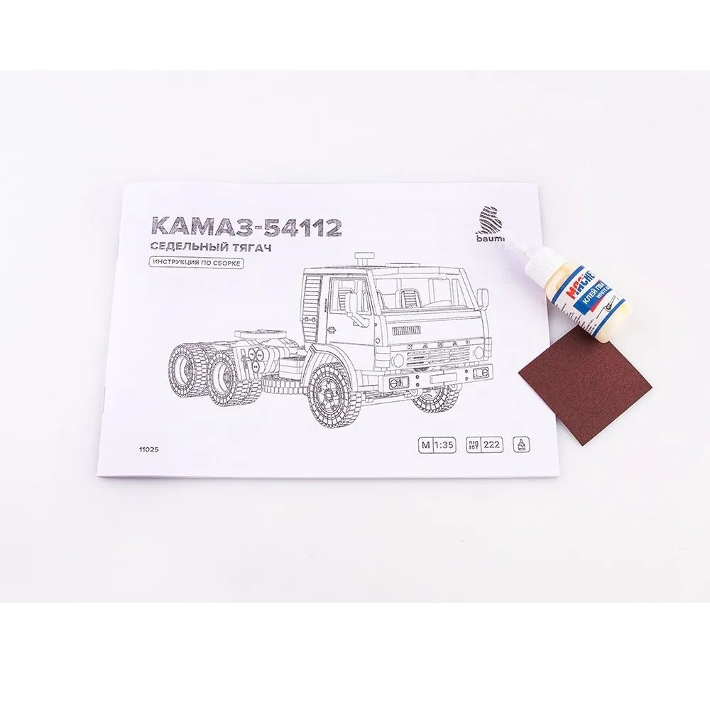 Сборная деревянная модель Baumi КАМАЗ-54112 Седельный тягач 1/35 арт.11025