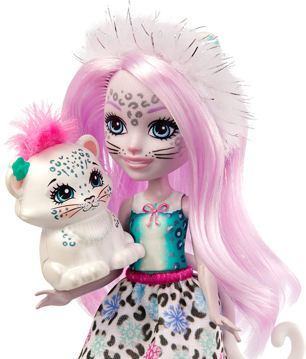 Кукла с питомцем Enchantimals GJX42 Сибилла Сноу Леопарди и Флейк, 15 см