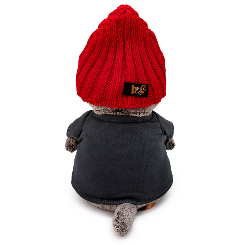 Мягкая игрушка Budi Basa Basik&Co в вязаной шапке и черной футболке арт.Ks19-254