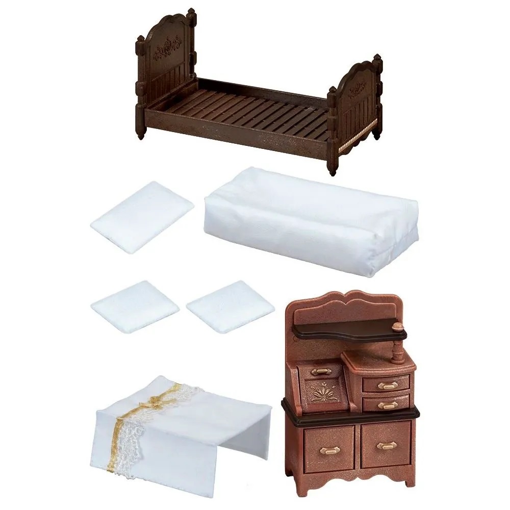 Набор Sylvanian Families 2075 Классические коричневые кровать и комод