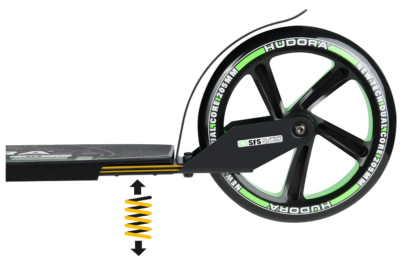 Самокат HUDORA 14248 Big Wheel Flex 200, зеленый